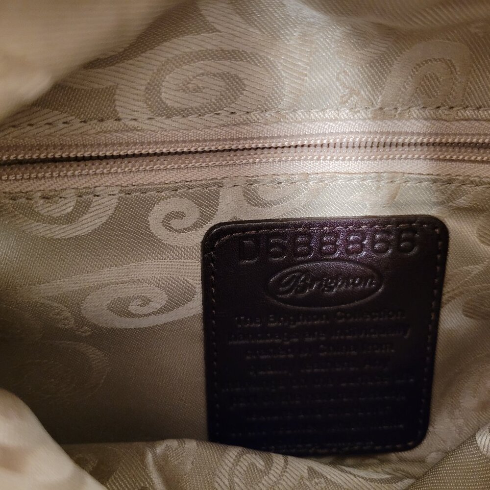 Brighton Python Snakeskin Leather Foldover Clutch… - image 4